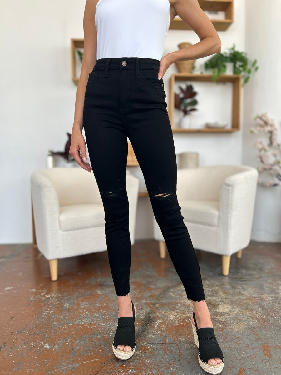 Mila Distressed Tummy Control High Waist Skinny Jeans